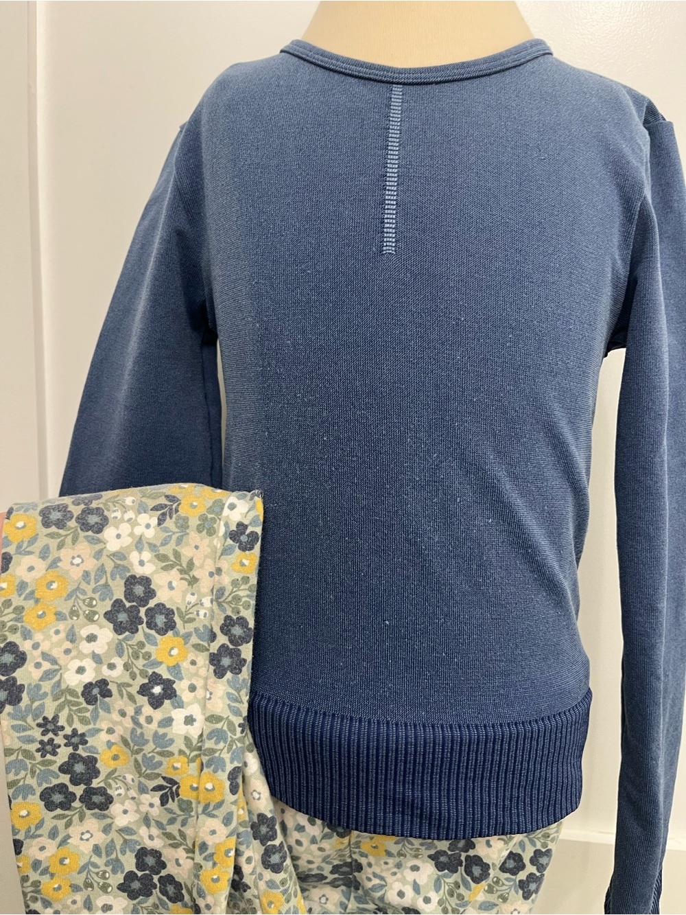 Cotton On Kids Blue Sweater and Floral Pants Set